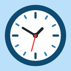 Clock icon, vector illustration flat 