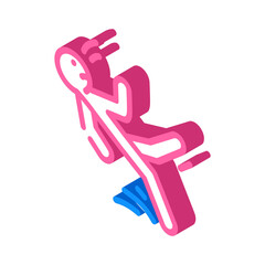 slipped man fall accident isometric icon vector. slipped man fall accident sign. isolated symbol illustration