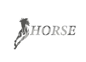Horse Logo. Black Horse Silhouette Style Isolated on White Background. Suitable for Team, Business and Branding Logos. Flat Vector Design Template Element