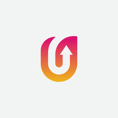 Initial letter logo. U letter trade marketing logo vector template. © TMkhan