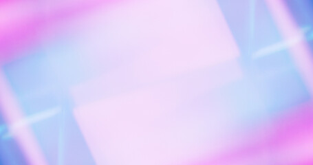 Motion neon light. Blur glow background. Technology illumination. Defocused pink blue purple color flare reflection abstract copy space wallpaper for text.