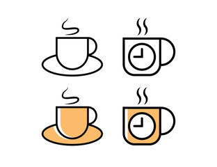 Obraz premium Coffee time logo symbol illustration