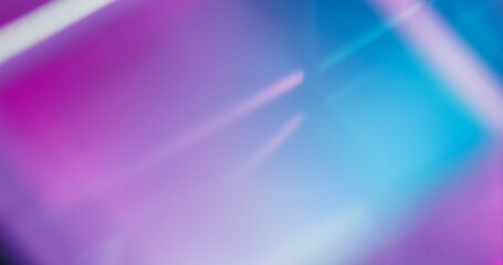 Neon light background for text. Blur glow. Futuristic radiance. Defocused fluorescent purple blue color gradient led flare abstract copy space wallpaper.