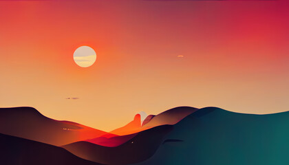 sunset in the mountains