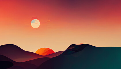 sunset over the mountains