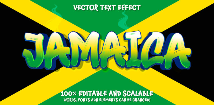 Jamaica Party text effect editable vector 3d style