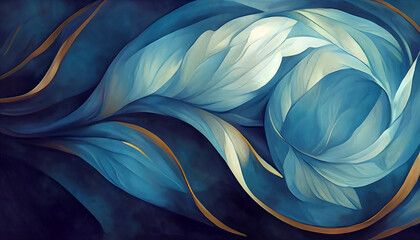 A blue abstract artwork of a blue flora design background #004