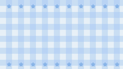 aesthetic pastel blue with star gingham, checkers, plaid, checkerboard wallpaper illustration, perfect for wallpaper, backdrop, postcard, background, banner
