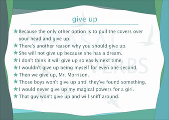 learning english - phrasal verbs - give up