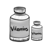 Vector hand drawn sketch of vitamin jar