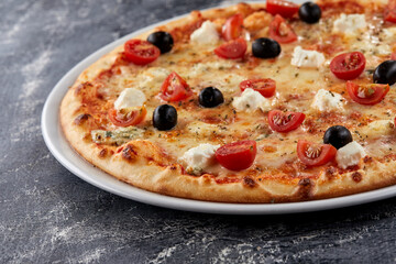 italian pizza on the white plate