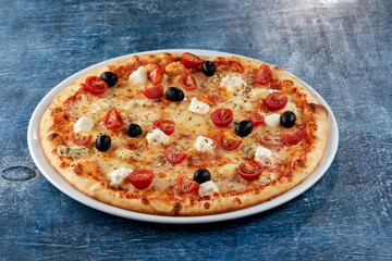 italian pizza on the white plate