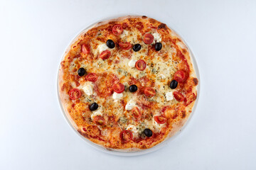 italian pizza on the white plate