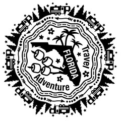 Mandala USA state Florida map Camper art Camping  trailer Fifth wheel