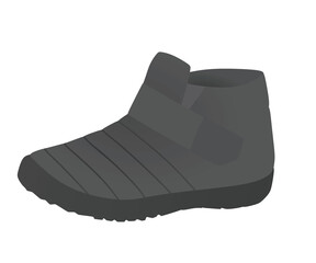 Grey winter short boot. vector 