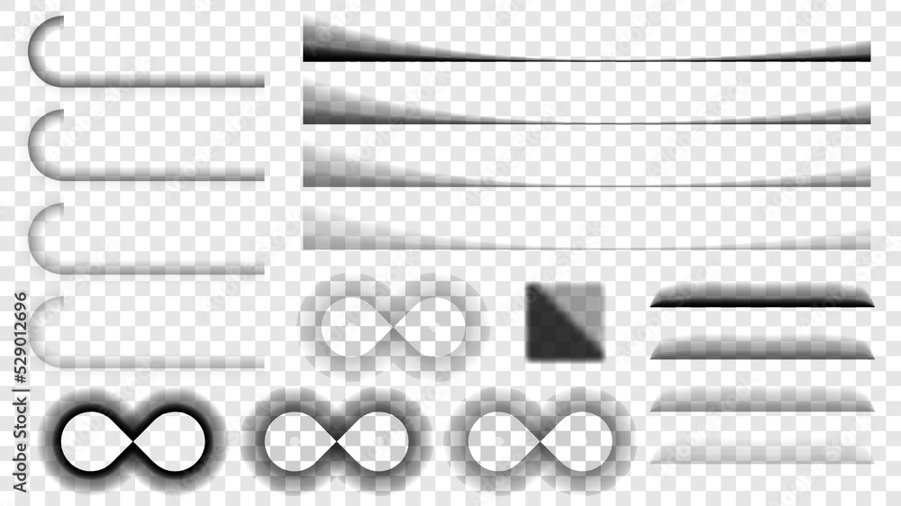 Poster set collection vector transparent overlay black soft shadows template design elements