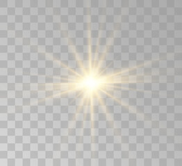 Transparent yellow sunlight special lens flash light effect. Front solar flare lenses	