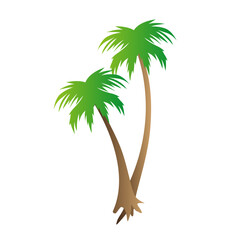 tropical coconut tree beach gradient illustration