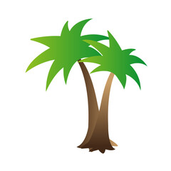 Obraz premium tropical coconut tree beach gradient illustration