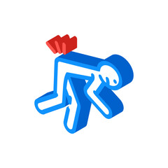 back pain man accident isometric icon vector. back pain man accident sign. isolated symbol illustration