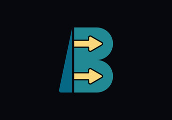 business letter text B icon design