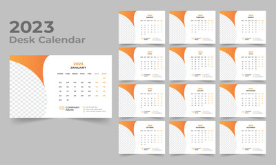 Desk Calendar 2023 Template Design 