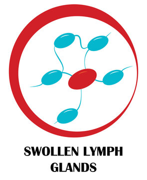 Swollen lymph glands icon, sympton  of aids, monkeypox and other disease