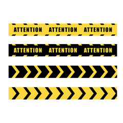 Warning tapes set for construction and crime.  Attention tape. Vector illustaration