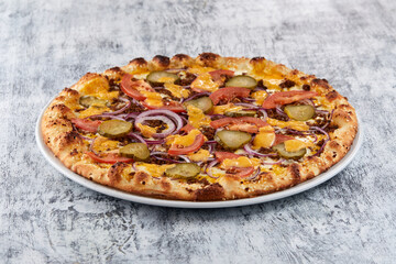 italian pizza on the white plate