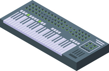 Classical synthesizer icon isometric vector. Dj music. Play device