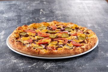 italian pizza on the white plate