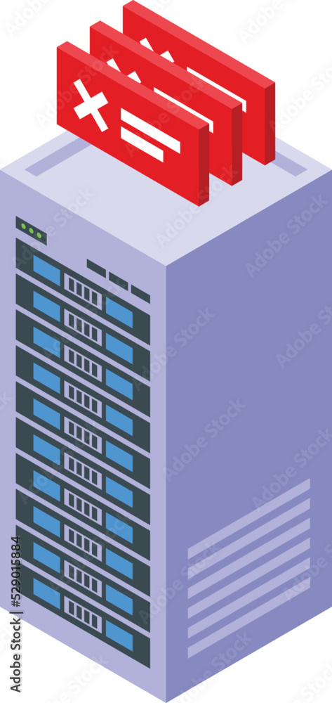 Poster security server icon isometric vector. data software. cyber spam