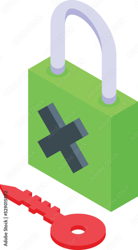 Poster cyber padlock icon isometric vector. data security. computer safe