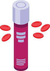 Blood test tube icon isometric vector. Face skin. Facial care