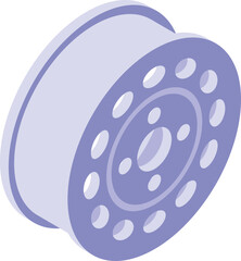 Drive wheel icon isometric vector. Car repair. Sport speed