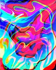 Fototapeta na wymiar Background psychedelic geometric illustration abstract liquid marble