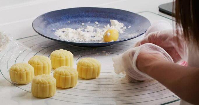 Homemade chinese moon cake at home