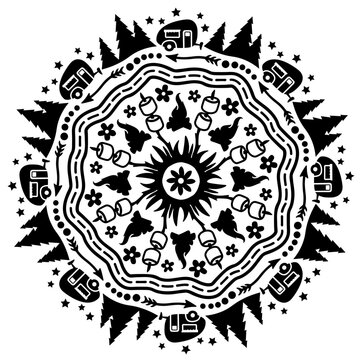 recommend clip art: Mandala Camp decor Camping gift Travel trailer clipart