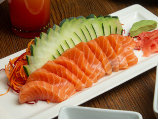 salmon sashimi