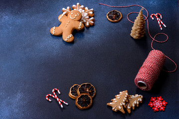 Delicious gingerbread cookies with honey, ginger and cinnamon