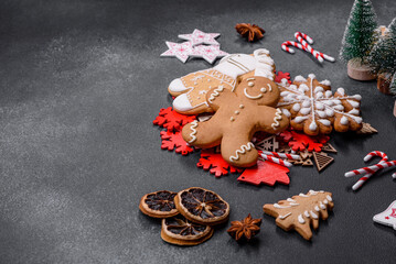 Delicious gingerbread cookies with honey, ginger and cinnamon