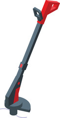 Engine trimmer icon isometric vector. Lawn grass. Tool machine