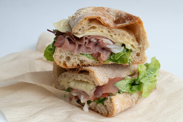 Close up Black Forest Ham Sandwich