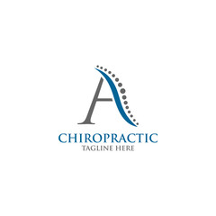 letter a chiropractic logo design - obrazy, fototapety, plakaty