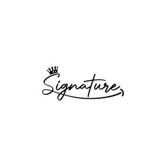 crown signature smile logo design