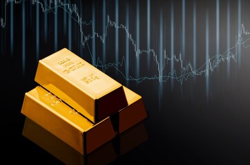 Gold bars on a background, Business and Financial concepts.