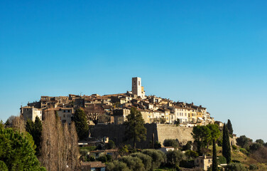 Fototapeta na wymiar View of Saint Paul de Vence, a picturesque medieval Provencal stone village