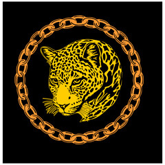 leopard print on black background vector