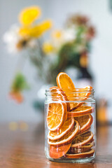 Orange slices in jar