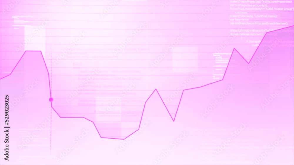 Aufkleber animation with moving analytics graph. motion. beautiful light animation with moving dot on graph. a